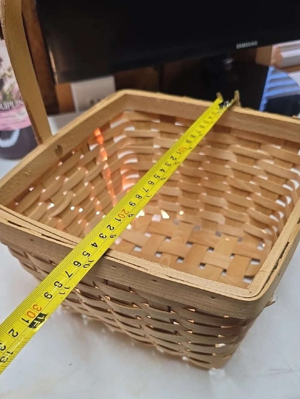 Woven Square Picnic Basket with Handle - Natural ( 226)